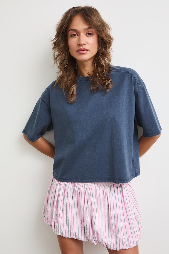 Medicine T-shirt oversize damski bawełniany RS26-TSD0A0 granatowy RS26