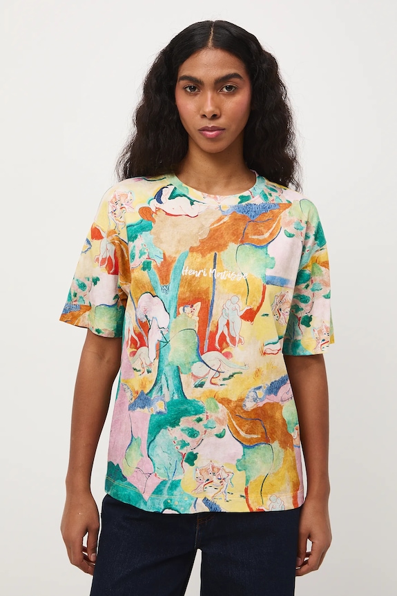 T-shirt bawełniany damski z kolekcji Eviva L'arte RS26-TSD259 multicolor RS26
