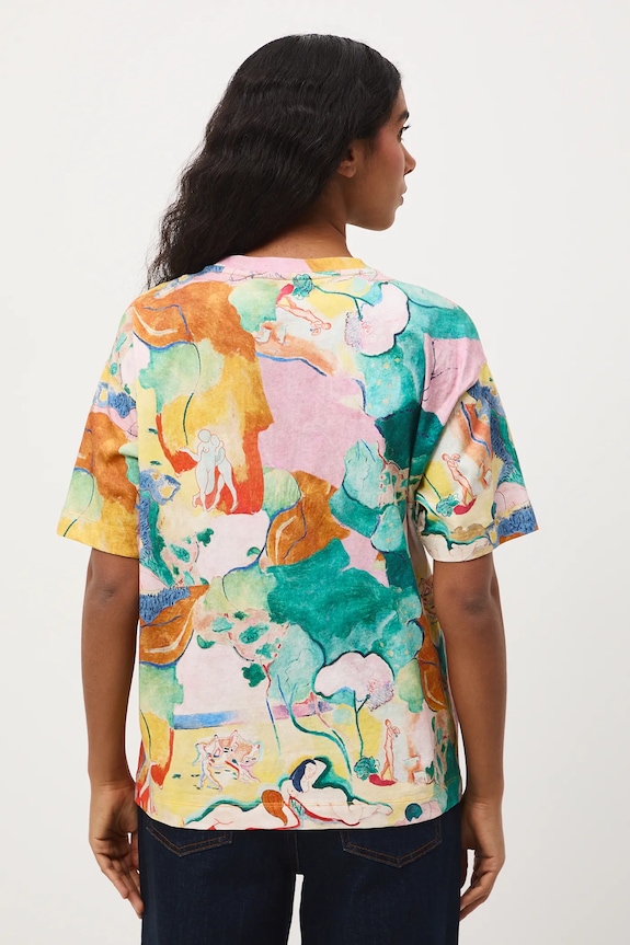 T-shirt bawełniany damski z kolekcji Eviva L'arte multicolor RS26-TSD259