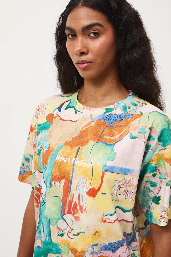 T-shirt bawełniany damski z kolekcji Eviva L'arte RS26-TSD259 multicolor