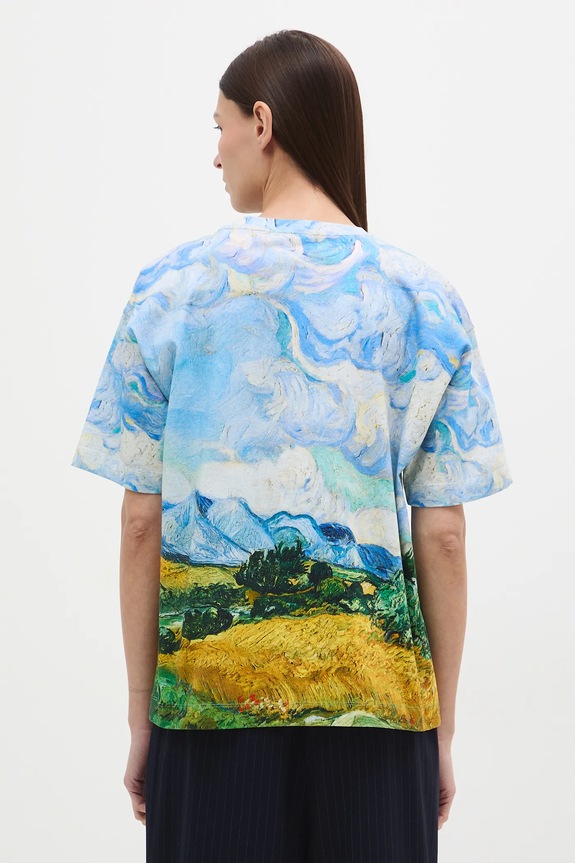 T-shirt bawełniany damski z kolekcji Eviva L'arte multicolor RS26-TSD259
