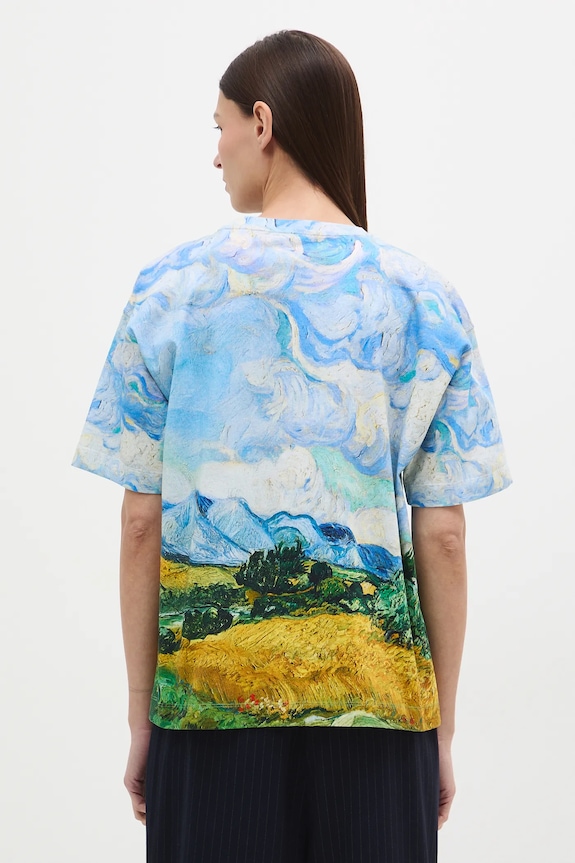T-shirt bawełniany damski z kolekcji Eviva L'arte multicolor RS26-TSD259