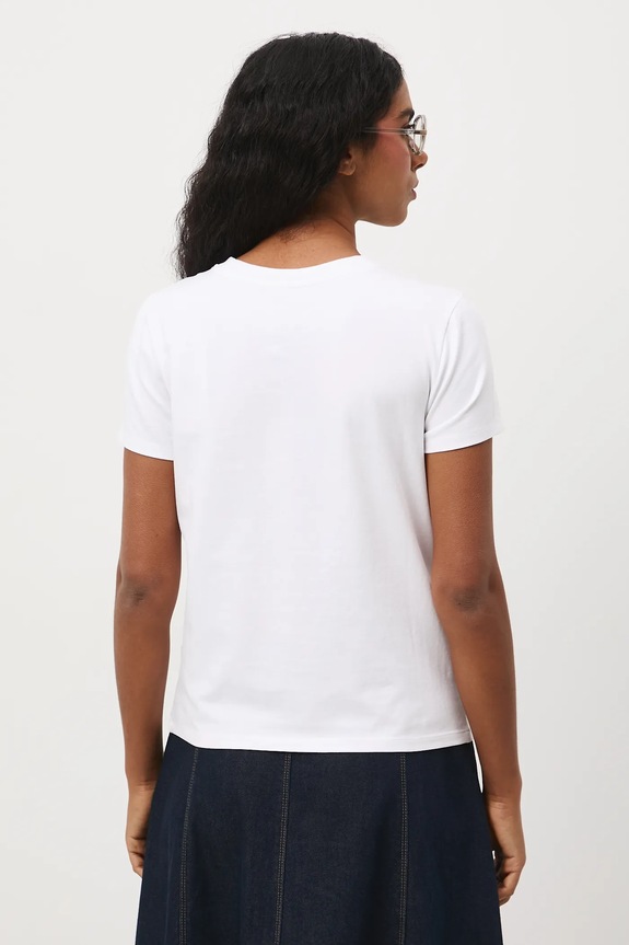 T-shirt bawełniany damski z elastanem z kolekcji Eviva L'arte biały RS26-TSD261