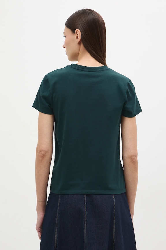 T-shirt bawełniany damski z elastanem z kolekcji Eviva L'arte zielony RS26-TSD261