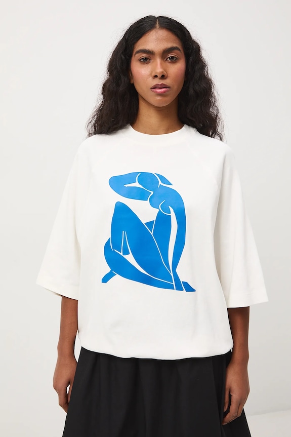 T-shirt bawełniany damski z kolekcji Eviva L'arte RS26-TSD263 beżowy RS26