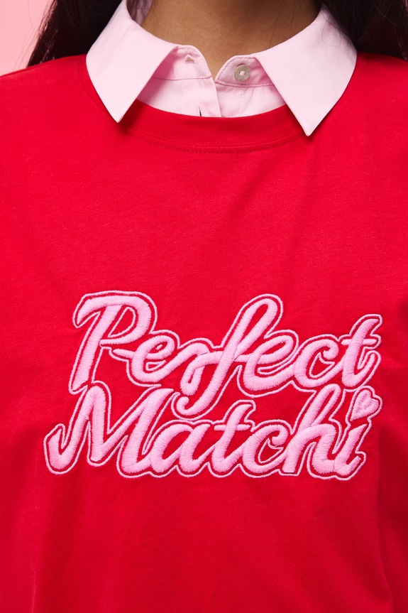 Bavlnené tričko dámske z kolekcie Valentine’s Day RS26-TSD283 červená