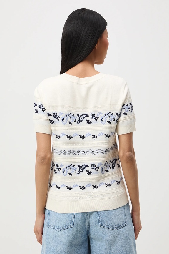 Tričko dámske vzorovaný žakarový béžová RS26-TSD305