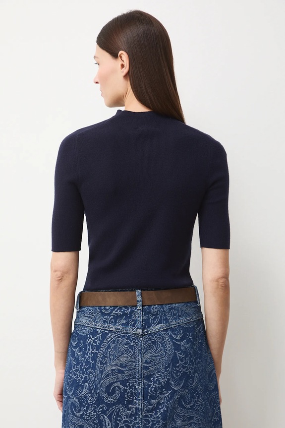 Oblečenie Tričko dámske rebrovaný RS26-TSD306 tmavomodrá