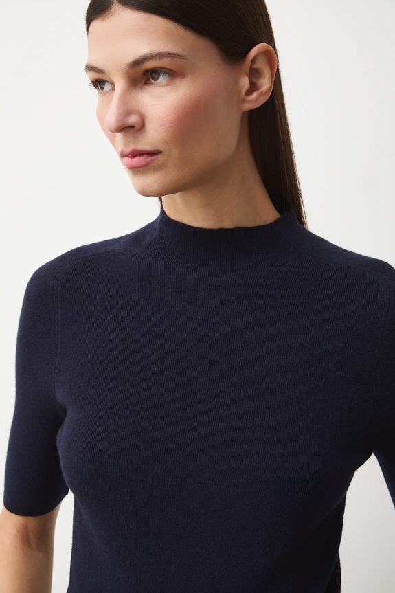 Tričko dámske rebrovaný tmavomodrá RS26-TSD306