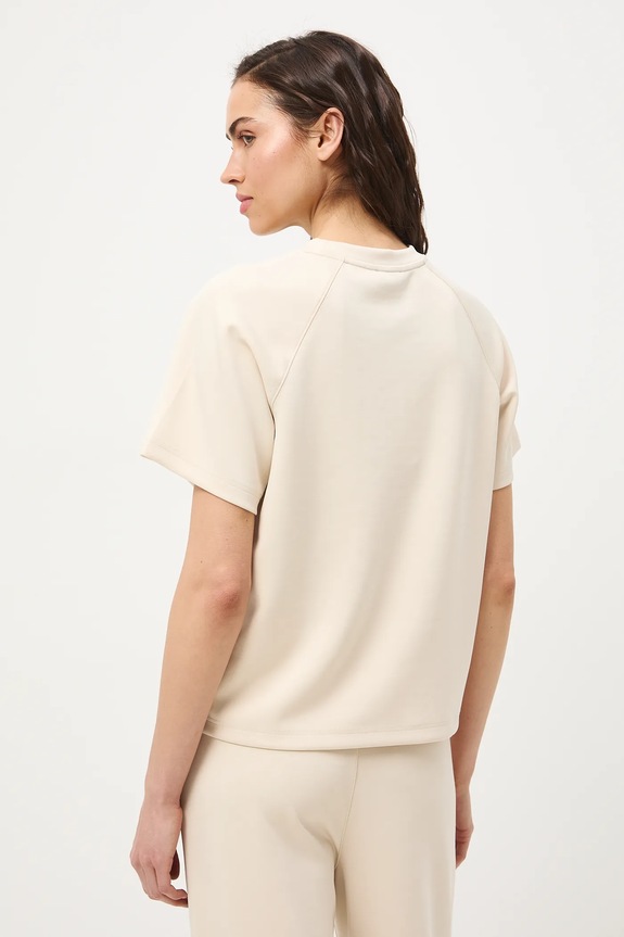 Odzież T-shirt damski interlock z modalem gładki RS26-TSD402 beżowy