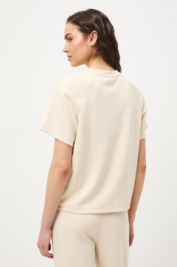Odzież T-shirt damski interlock z modalem gładki RS26-TSD402 beżowy