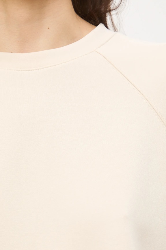 T-shirt damski interlock z modalem gładki RS26-TSD402 beżowy