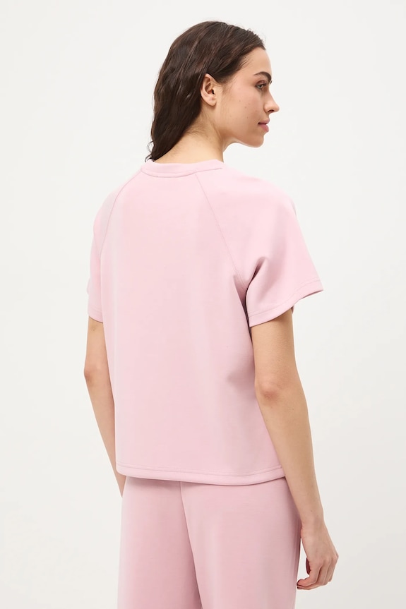Odzież T-shirt damski interlock z modalem gładki RS26-TSD402 różowy