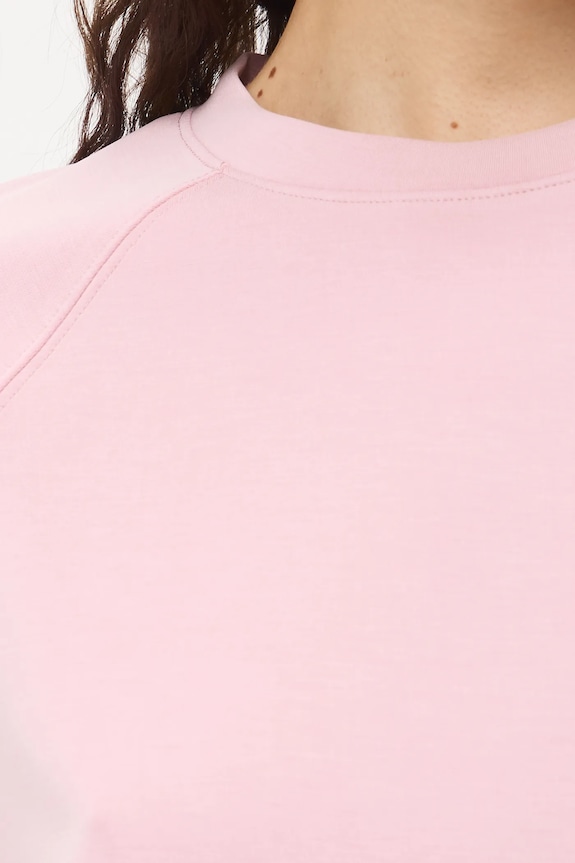 T-shirt damski interlock z modalem gładki RS26-TSD402 różowy