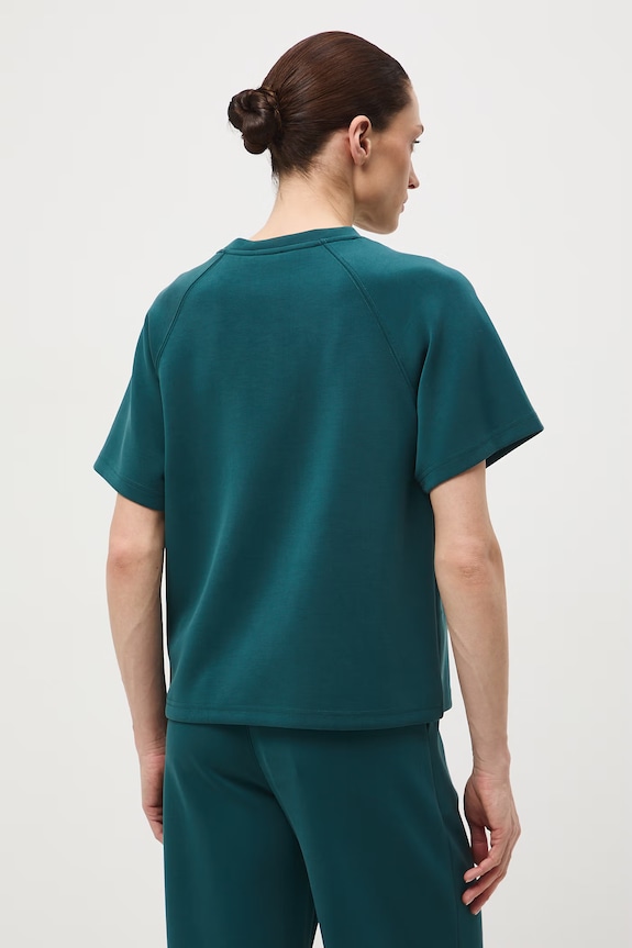 T-shirt damski interlock z modalem gładki turkusowy RS26-TSD402