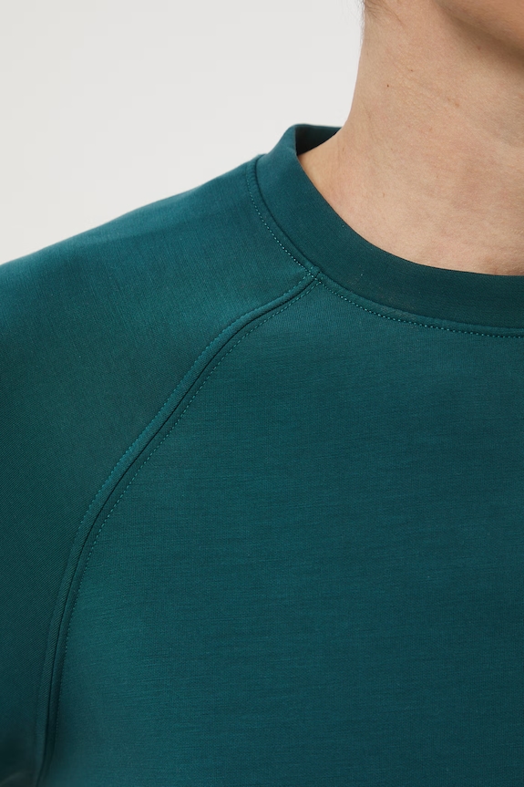 T-shirt damski interlock z modalem gładki RS26-TSD402 turkusowy