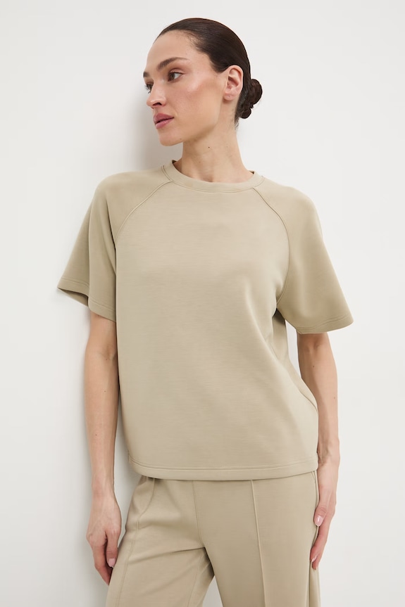 T-shirt damski interlock z modalem gładki gładkie zielony RS26-TSD402