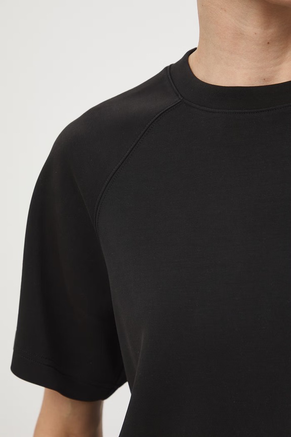 T-shirt damski interlock z modalem gładki RS26-TSD402 czarny