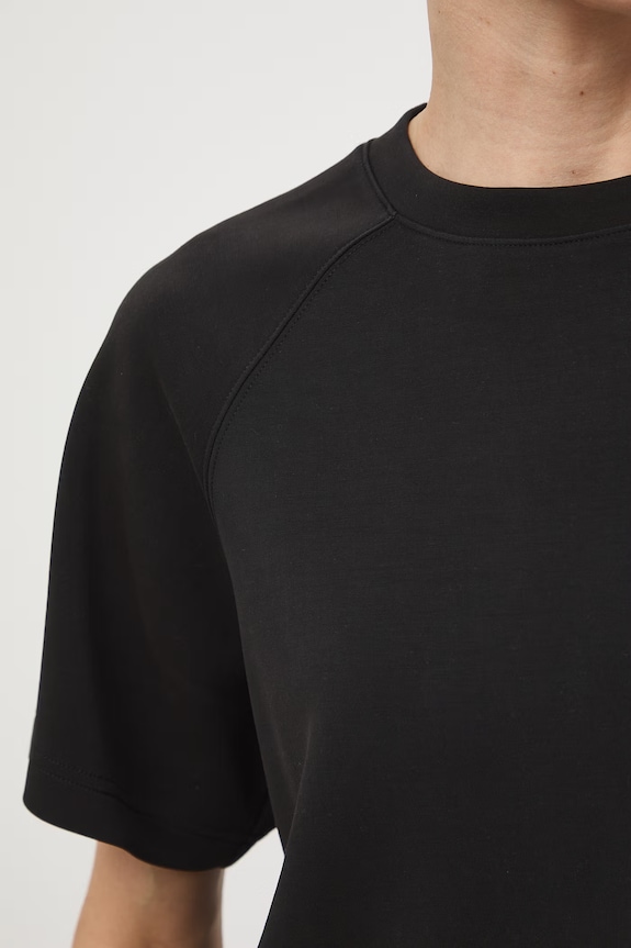 T-shirt damski interlock z modalem gładki RS26-TSD402 czarny