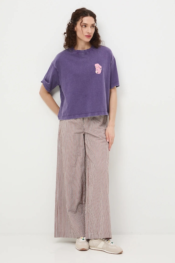 Îmbrăcăminte Medicine tricou oversized pentru femei, din bumbac RS26-TSD454 violet