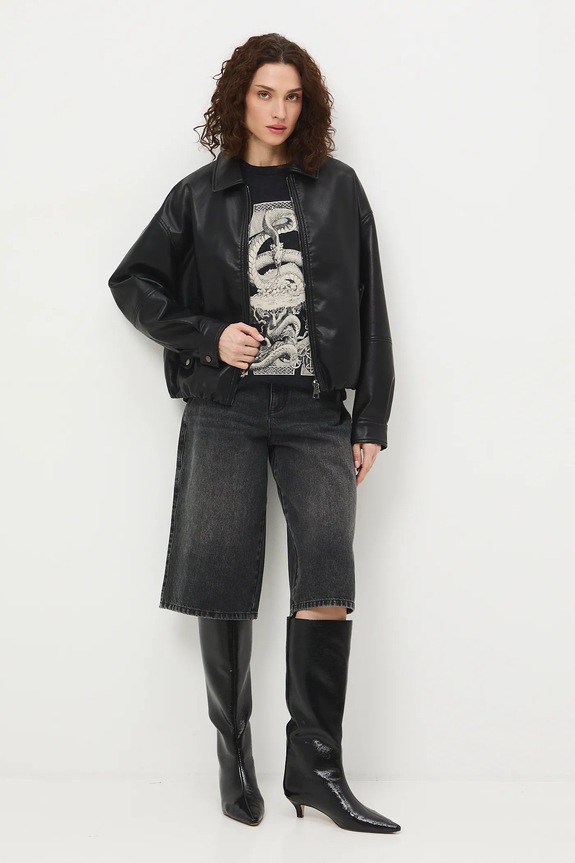 Odzież Medicine t-shirt oversize damski bawełniany RS26-TSD458 szary