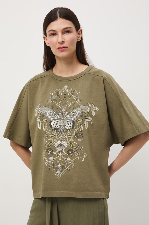 T-shirt damski bawełniany zielony RS26-TSD503