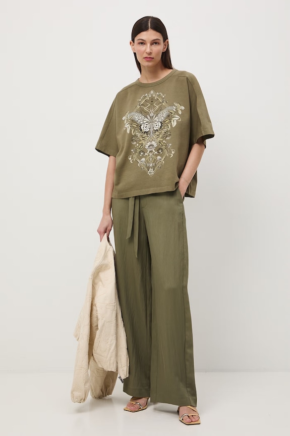T-shirt damski bawełniany RS26-TSD503 zielony RS26