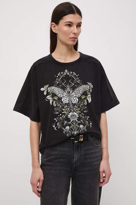 T-shirt damski bawełniany szary RS26-TSD503