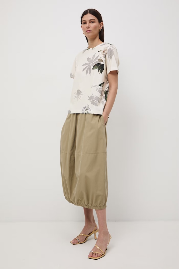 T-shirt damski bawełniany z elastanem RS26-TSD504 beżowy RS26