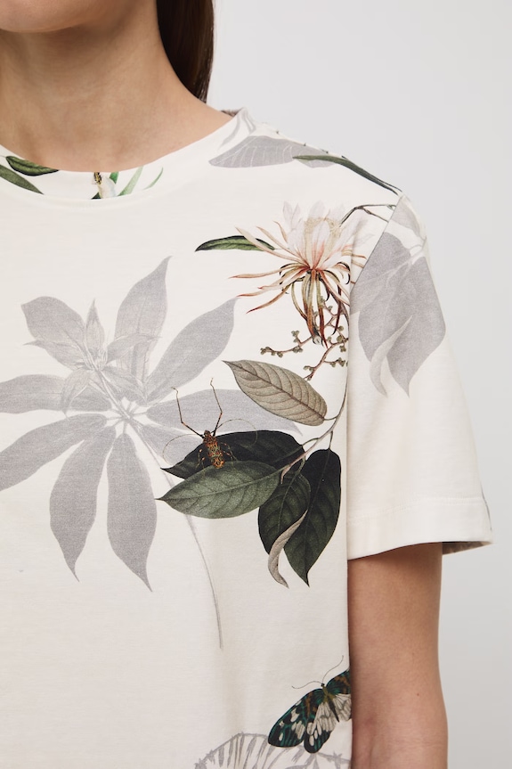 T-shirt damski bawełniany z elastanem RS26-TSD504 beżowy