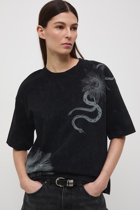 Oversize tričko dámské bavlněné RS26-TSD507 černá RS26