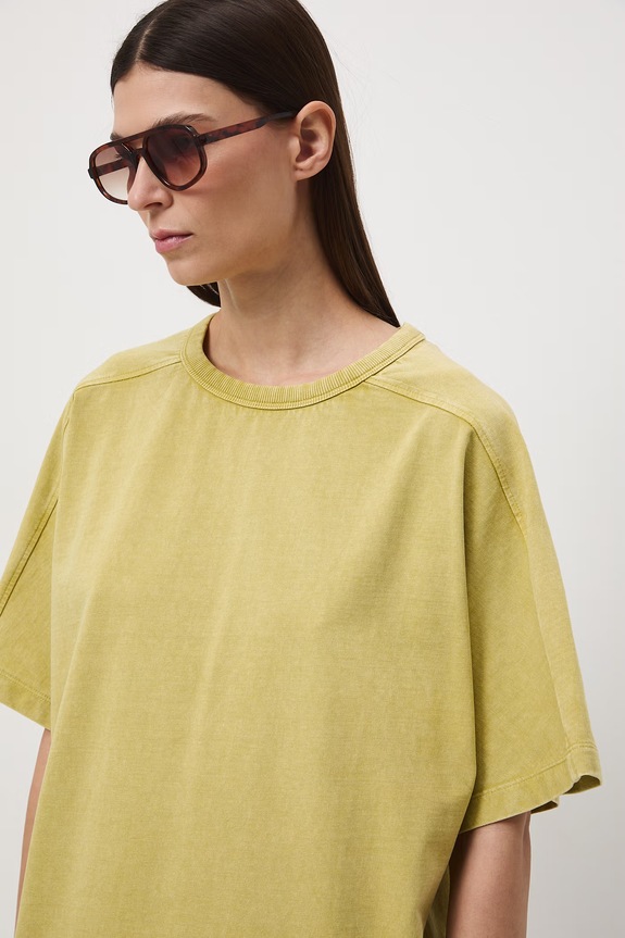 T-shirt oversize damski bawełniany zielony RS26-TSD510