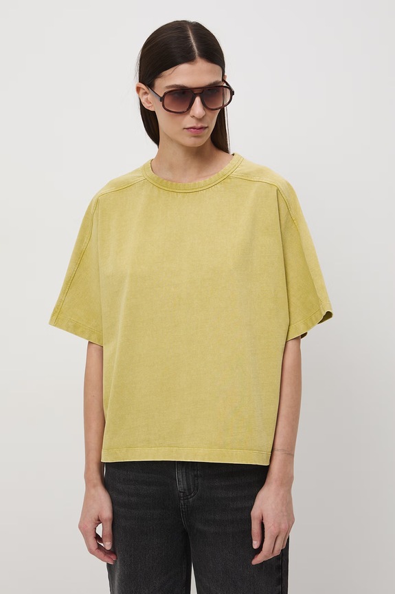 T-shirt oversize damski bawełniany zielony RS26-TSD510