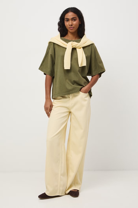 Oversize tričko dámské bavlněné zelená RS26-TSD510