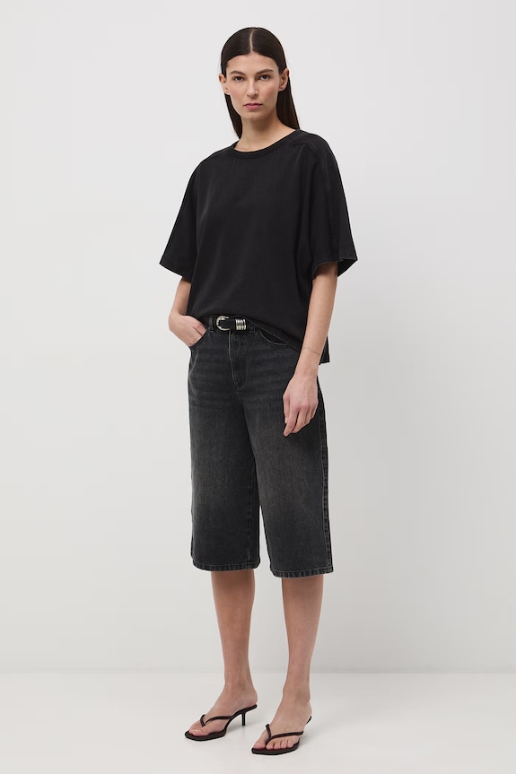 T-shirt oversize damski bawełniany szary RS26-TSD510