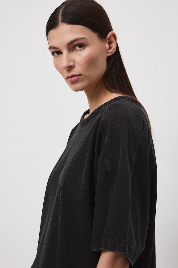 T-shirt oversize damski bawełniany szary RS26-TSD510