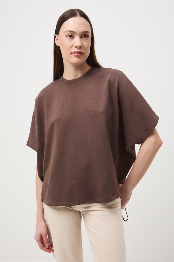 T-shirt damski brązowy RS26-TSD603