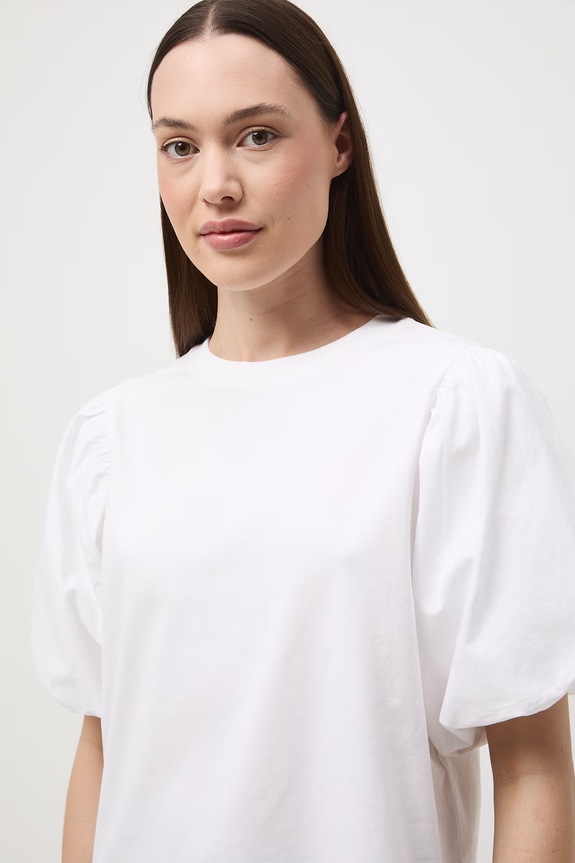 T-shirt damski bawełniany z elastanem biały RS26-TSD604