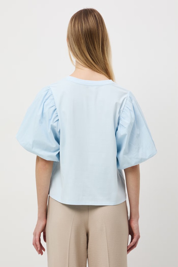 Odzież T-shirt damski bawełniany z elastanem RS26-TSD604 niebieski