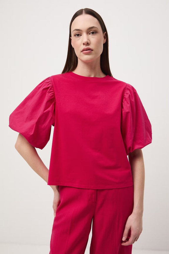 T-shirt damski bawełniany z elastanem RS26-TSD604 różowy RS26