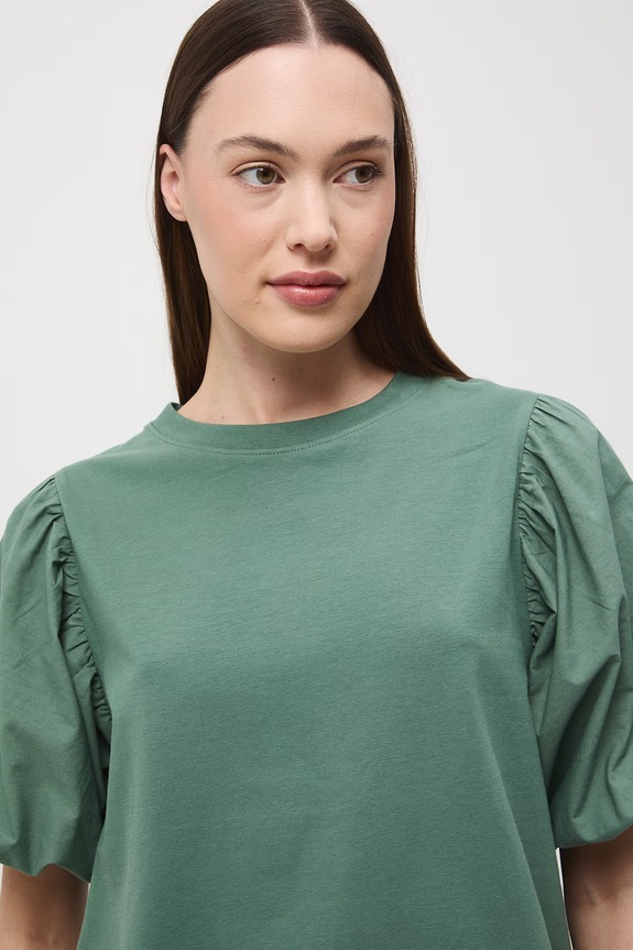T-shirt damski bawełniany z elastanem zielony RS26-TSD604