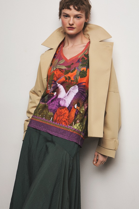 Medicine t-shirt damski bawełniany z elastanem pomarańczowy RS26-TSD650