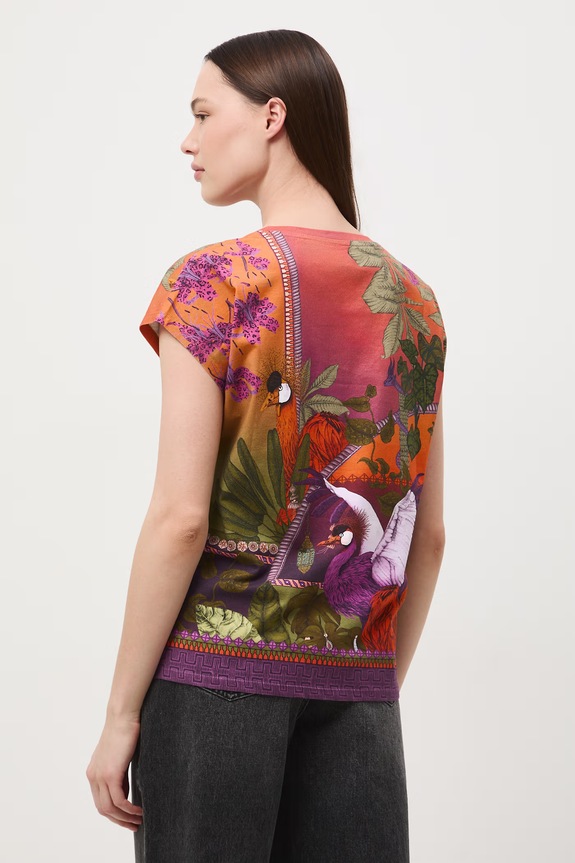 Medicine t-shirt damski bawełniany z elastanem pomarańczowy RS26-TSD650