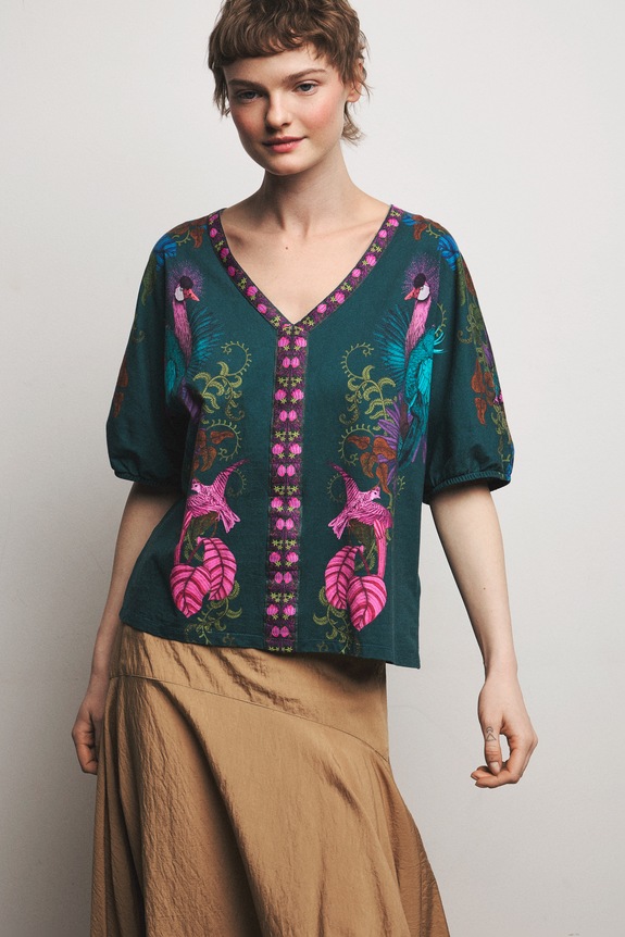 Medicine t-shirt oversize damski bawełniany turkusowy RS26-TSD654
