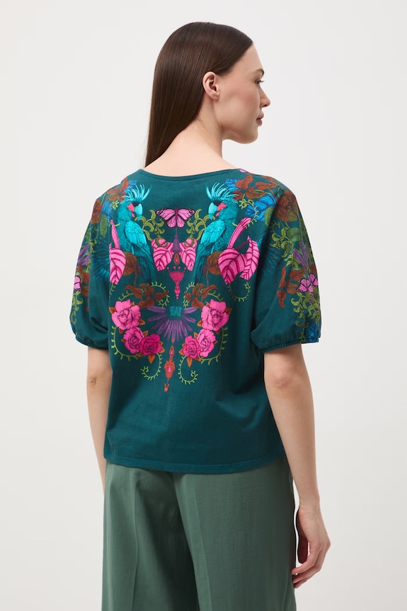 Medicine t-shirt oversize damski bawełniany turkusowy RS26-TSD654