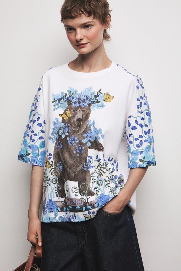 Oversize tričko dámske bavlnené z kolekcie Ilona Tambor x Medicine biela RS26-TSD658