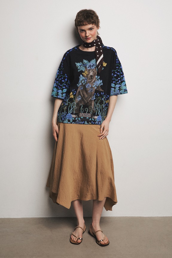 Medicine t-shirt oversize damski bawełniany granatowy RS26-TSD658