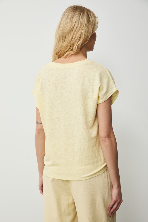 Odzież T-shirt damski lniany RS26-TSD700 żółty