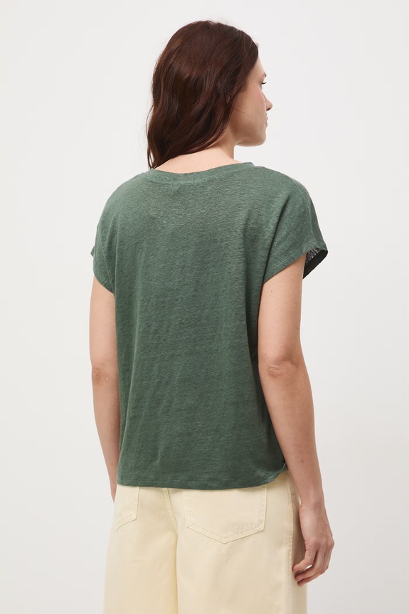 Odzież T-shirt damski lniany RS26-TSD700 zielony