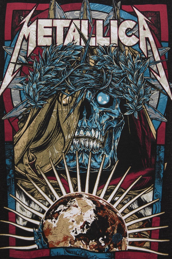 T-shirt oversize damski bawełniany Metallica RS26-TSD770 szary